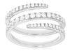 ESTATE WIDE .65CT DIAMOND 14KT WHITE GOLD 3D CLASSIC CRISS CROSS SNAKE RING