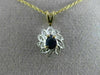 ESTATE .42CT SAPPHIRE & DIAMONDS 10KT 2 TONE GOLD PEAR SHAPED PENDANT #22975