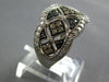 .76CT WHITE BLACK & MOCHA DIAMOND 14KT WHITE GOLD 3D SQUARE TRIANGULAR FUN RING