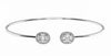 ESTATE .49CT DIAMOND 18K WHITE GOLD 3D ROUND & BAGUETTE FLEXIBLE BANGLE BRACELET