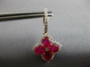 ESTATE LARGE 4.16CT DIAMOND & AAA RUBY 18KT ROSE GOLD 3D OVAL & ROUND HANGING EARRINGS