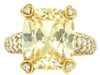 LARGE 13CT DIAMOND & AAA CITRINE 18KT YELLOW GOLD CUSHION & ROUND FUN LOVE RING