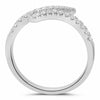 ESTATE .31CT DIAMOND 14KT WHITE GOLD 3D ROUND CLASSIC CRISS CROSS FUN RING
