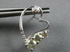 1.32CT DIAMOND & AAA GREEN AMETHYST 14KT WHITE GOLD ROUND HEART HANGING EARRINGS