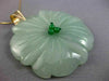 ESTATE EXTRA LARGE AAA JADE 14K YELLOW GOLD 3D HANDCRAFTED FLOWER PENDANT #26192