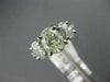 ESTATE 2.16CT DIAMOND 14KT WHITE GOLD 3D OVAL THREE STONE ENGAGEMENT RING #2184