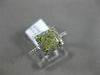ESTATE 1.27CT WHITE & FANCY YELLOW DIAMOND 14K 2 TONE GOLD HALO ENGAGEMENT RING
