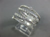 ESTATE WIDE .86CT DIAMOND 18KT WHITE GOLD OPEN MULTI ROW SEMI ETERNITY FUN RING