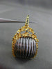 ESTATE LARGE .30CT DIAMOND 14K BLACK & YELLOW GOLD BASKET WOVEN HANGING EARRINGS