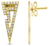 ESTATE .15CT DIAMOND 14KT YELLOW GOLD 3D TRIANGULAR FUN HANGING EARRINGS