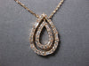 .46CT DIAMOND 14K ROSE GOLD 3D ROUND & BAGUETTE DOUBLE OPEN TEAR DROP NECKLACE