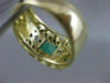 ANTIQUE WIDE 1.25CTW OLD MINE CUT DIAMOND EMERALD 14K GOLD BAND RING 12MM #20008