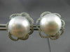 ESTATE LARGE .60CT DIAMOND & AAA SOUTH SEA PEARL 18K WHITE GOLD FLOWER EARRINGS
