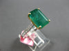 4.77CT DIAMOND & AAA EMERALD 18K 2 TONE GOLD EMERALD CUT & ROUND ENGAGEMENT RING