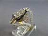 LARGE 1.23CT DIAMOND & ENAMEL 14KT YELLOW 3D GOLD ROUND CLUSTER SQUARE FUN RING