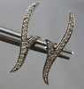 ESTATE .18CT DIAMOND 14KT WHITE GOLD 3D CLASSIC DOUBLE LEAF EAR CLIMBER EARRINGS