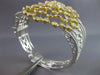MASSIVE 13.22CT DIAMOND 14K 2 TONE GOLD 3D FLOWER CUFF COCKTAIL BANGLE BRACELET