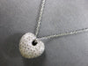 ESTATE .50CT DIAMOND 14KT WHITE GOLD 3D CLASSIC ROUND PAVE PUFF HEART PENDANT
