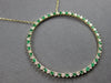 EXTRA LARGE 1.11CT DIAMOND & AAA EMERALD 14K YELLOW GOLD CIRCLE OF LIFE NECKLACE