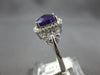 WIDE 2.25CT DIAMOND & AAA AMETHYST 14KT WHITE GOLD 3D CUSHION & ROUND HALO RING