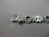 ANTIQUE WIDE .64CT DIAMOND 14KT WHITE GOLD 3D LINK FLORAL LOVE BRACELET #11573
