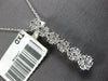 ESTATE .50CT DIAMOND 14K WHITE GOLD CLUSTER FLOWER JOURNEY LOVE FLOATING PENDANT