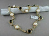ANTIQUE 41.36CT FILIGREE CIRCLE ONYX & WHITE SAPPHIRE 14KT YELLOW GOLD NECKLACE