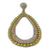 LARGE 2.62CT MULTI COLOR DIAMOND 18KT YELLOW ROSE GOLD DOUBLE TEAR DROP PENDANT
