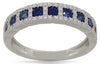 .96CT DIAMOND & AAA SAPPHIRE 14K WHITE GOLD ROUND SEMI ETERNITY ANNIVERSARY RING