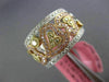 WIDE .88CT WHITE PINK & FANCY YELLOW DIAMOND 18K TRI COLOR GOLD ANNIVERSARY RING