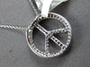 ESTATE .25CT DIAMOND 14K WHITE GOLD CLASSIC PEACE SIGN CIRCULAR FLOATING PENDANT