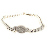 ESTATE .44CT DIAMOND 18KT WHITE GOLD 3D CLASSIC OVAL CUBAN LINK LOVE BRACELET