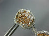 LARGE 7.54CT WHITE & MULTI COLOR DIAMOND 18KT WHITE & ROSE GOLD HANGING EARRINGS