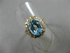 ESTATE .20CT DIAMOND & LIGHT BLUE TOPAZ 14KT YELLOW GOLD FILIGREE RING #20527