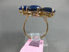 ESTATE LARGE 10.25CT DIAMOND & AAA SLICED BLUE AGATE 14KT ROSE GOLD FLOWER RING