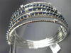 ESTATE WIDE 8.34CT DIAMOND & SAPPHIRE 14K WHITE GOLD CRISS CROSS BANGLE BRACELET