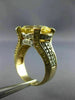 ESTATE EXTRA LARGE 8.52CT DIAMOND & AAA YELLOW TOPAZ 14KT TWO TONE GOLD FUN RING