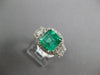 LARGE 3.67CT DIAMOND & AAA EMERALD 14KT WHITE GOLD HALO FILIGREE ENGAGEMENT RING