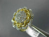 ESTATE WIDE .25CT DIAMOND 14KT YELLOW GOLD 3D CLUSTER FLOWER INFINITY FUN RING