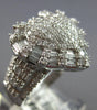 LARGE 1.45CT DIAMOND 14KT WHITE GOLD 3D ROUND & BAGUETTE HEART SHAPE LOVE RING