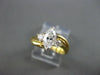 ESTATE .71CT DIAMOND 18KT Y&W GOLD ROUND & MARQUISE WAVE ENGAGEMENT RING #17436