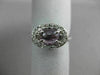 ANTIQUE 1.30CT DIAMOND & AAA AMETHYST 14KT WHITE GOLD 3D OVAL CABACHON FUN RING