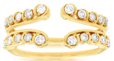 0.50CT DIAMOND 14KT YELLOW GOLD 3D ROUND CLASSIC INSERT WEDDING ANNIVERSARY RING