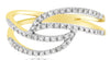 ESTATE .22CT DIAMOND 14K YELLOW GOLD 3D CLASSIC DOUBLE LEAF CRISS CROSS FUN RING