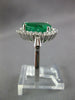 CERTIFIED LARGE 3.4CT DIAMOND & AAA EMERALD 14K WHITE GOLD ENGAGEMENT RING 27283