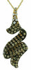 1.03CT WHITE & CHOCOLATE FANCY DIAMOND 14KT YELLOW GOLD 3D ZIG ZAG FUN PENDANT