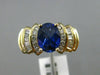 ESTATE 4.20CT DIAMOND & AAA SAPPHIRE 14KT YELLOW GOLD MULTI ROW ENGAGEMENT RING