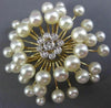 ESTATE LARGE .18CT DIAMOND & AAA SOUTH SEA PEARL 14KT YELLOW GOLD FLOWER BROOCH