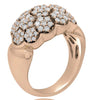ESTATE LARGE 1.15CT DIAMOND 18KT ROSE GOLD 3D MULTI FLOWER BEZEL FUN RING