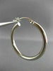 ESTATE LARGE 14KT WHITE GOLD 3D CLASSIC SHINY HANGING HOOP EARRINGS 3mm #25677
